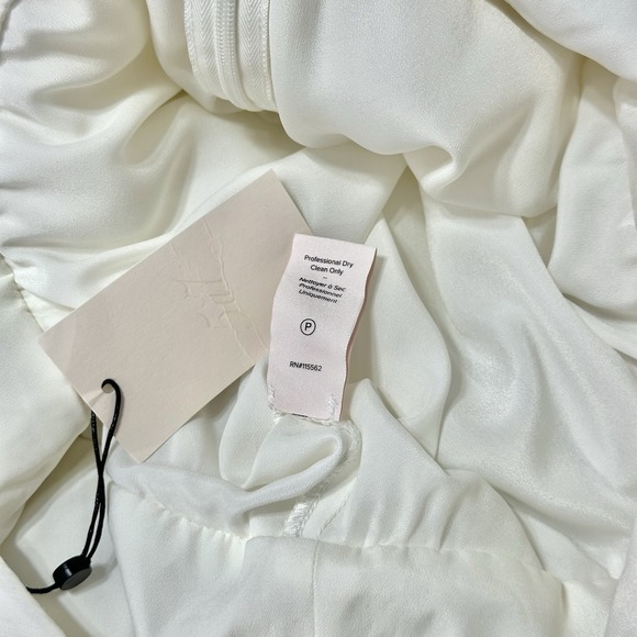 NWT Cinq a Sept Draven White One Shoulder Sleeveless Ruffle Pleaded Crop Top M - Picture 6 of 6